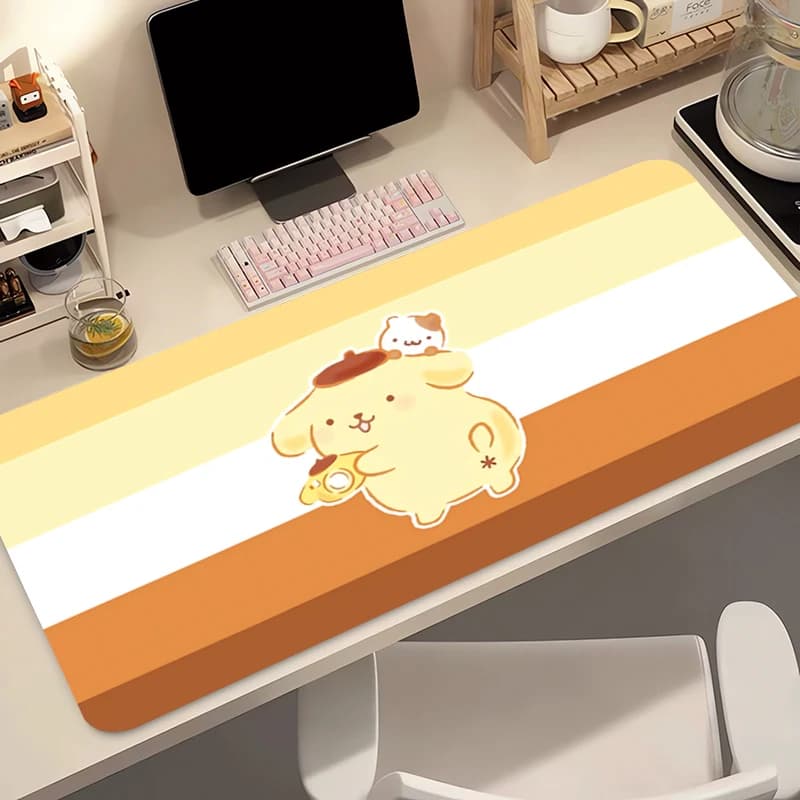 Tappetino per Mouse da Ufficio Pompompurin Anime, Grande Tappetino per PC Gamer, Accessori per Tastiera Varmilo, Tappetino da Scrivania Esteso