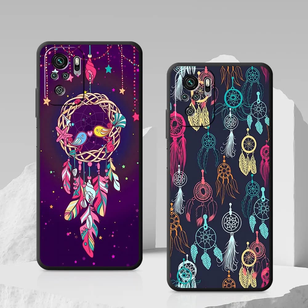 Black Phone Case For Xiaomi Redmi 15C 8 A5 12 6 7A 9C 12C 8A 6A 9 9A 9T 10 10A 10C 10X 13C TPU Cover Dreamcatcher Dream Catcher