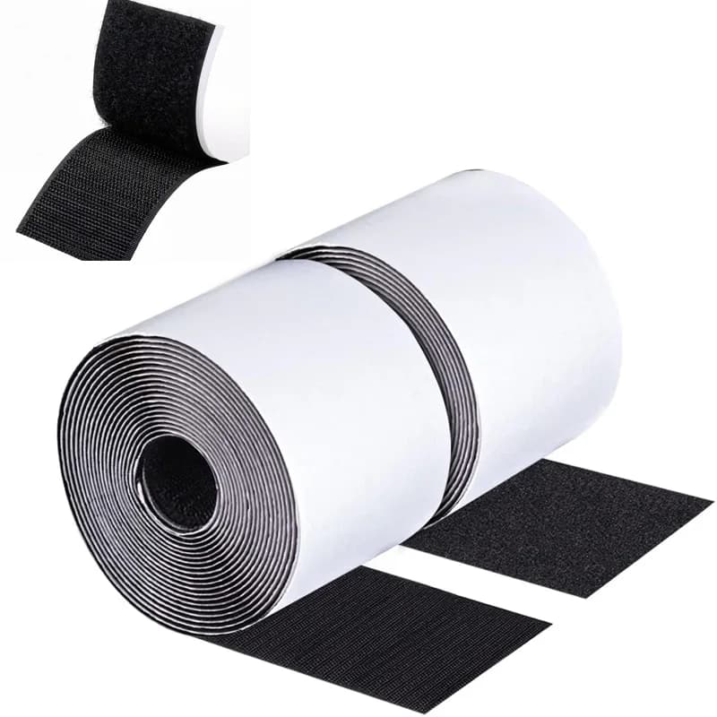 Nastro Adesivo Extra Forte con Gancio e Anello, Larghezza 50mm | Chiusura a strappo in nylon bifacciale con colla 1/2/3/5/10 metri