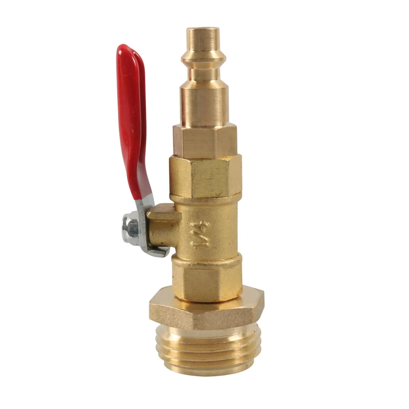 Travel Trailer RV Brass Winterize Blowout Adapter 3/4 Inch Male GHT Thread for Camper Boat Garden Hose