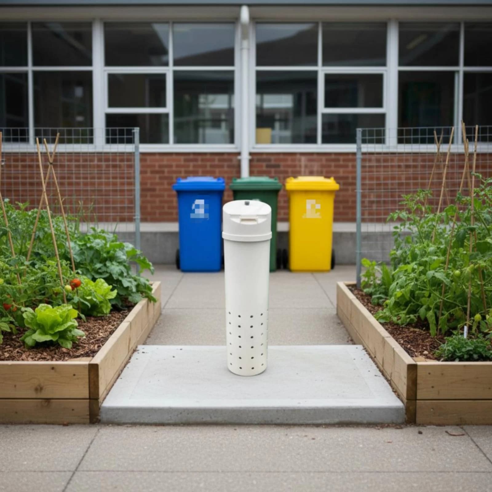 Worm Compost Column Cylindrical Worm Column Composter Vermicompost Bin Flipflip-Open Lid Garden Waste System Ventilation Vents