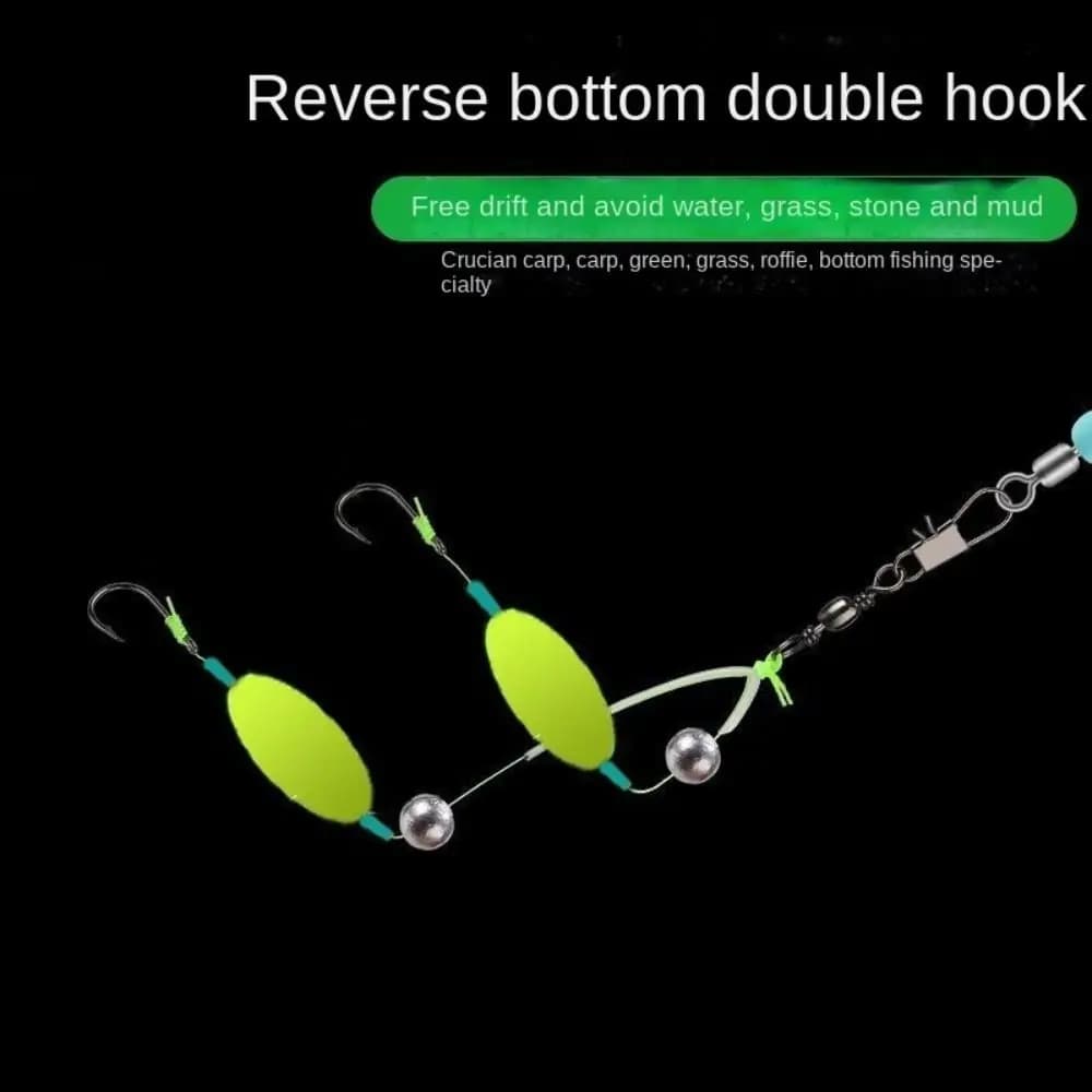 5 pezzi doppio gancio da pesca per capelli, attrezzatura per la sospensione del gancio, amo da pesca alla carpa, taglia 3 # -12 # Pesca Carp Rigs esca da pesca
