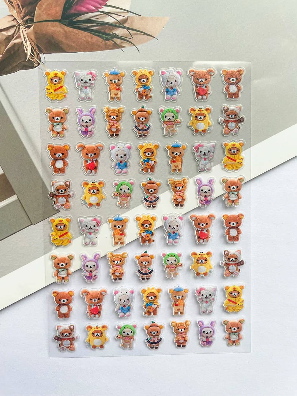 Mini carino vestito Rilakkuma elemento alimentare adesivi nail art impermeabile fai da te custodia per telefono tazza manuale tastiera adesivi regali