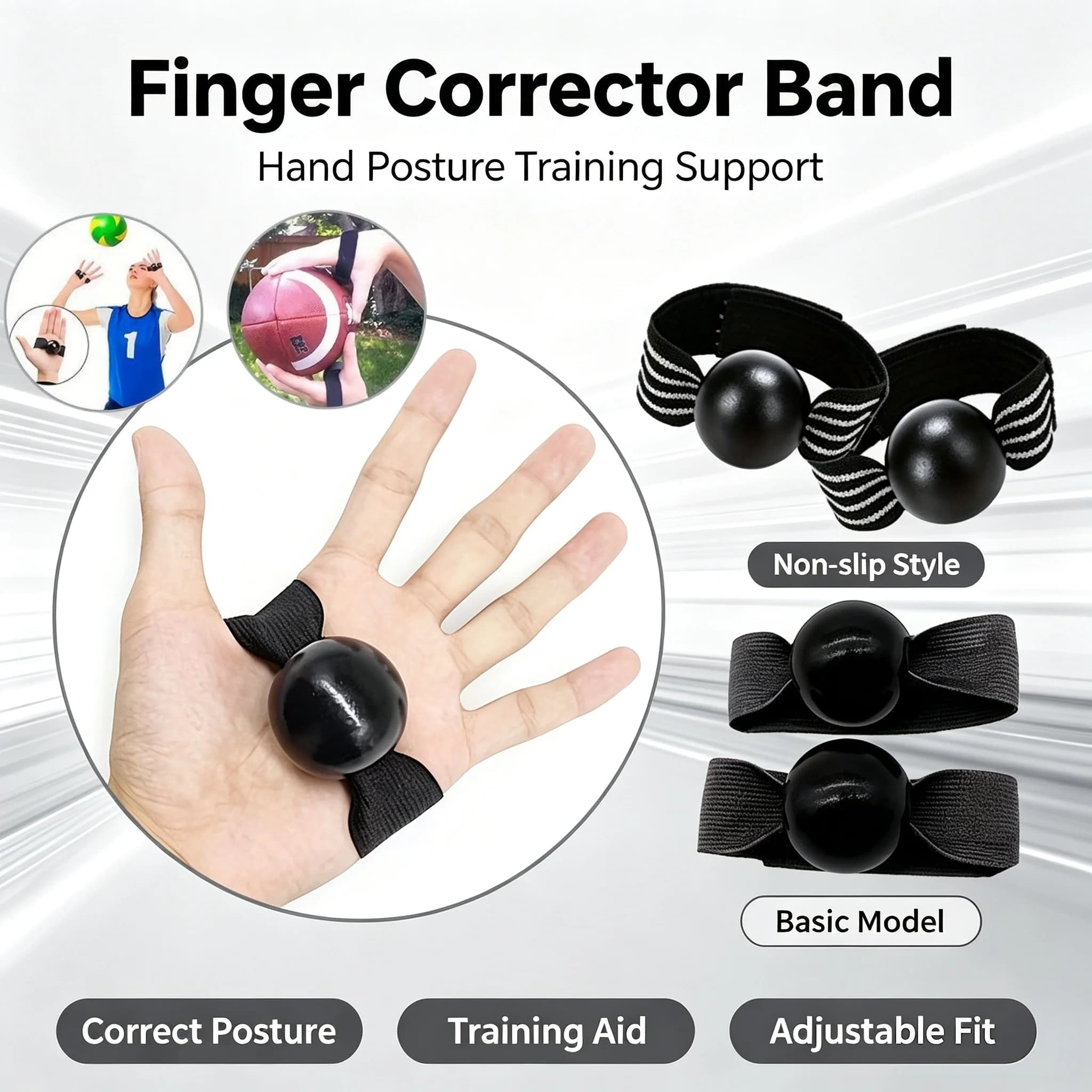 Finger Posture Corrector Belt Volleyball Receiving Trainer Rugby Lacrosse Catching Aid Outdoor Sports Training Accessory