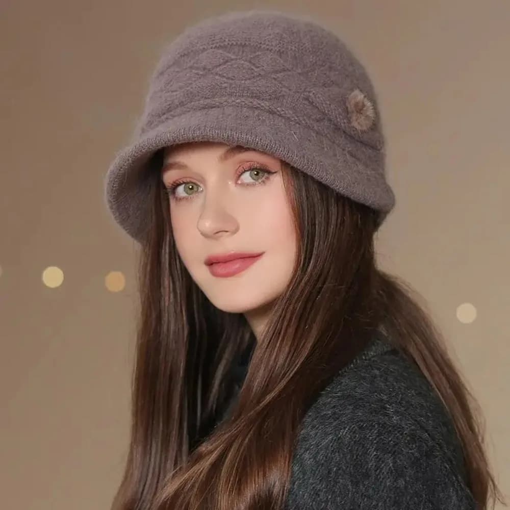 Cappello Invernale da Donna in Offerta Speciale, Caldo e Foderato in Pelliccia, per Esterni, Stile Casual, Berretto Lavorato a Maglia con Pelliccia