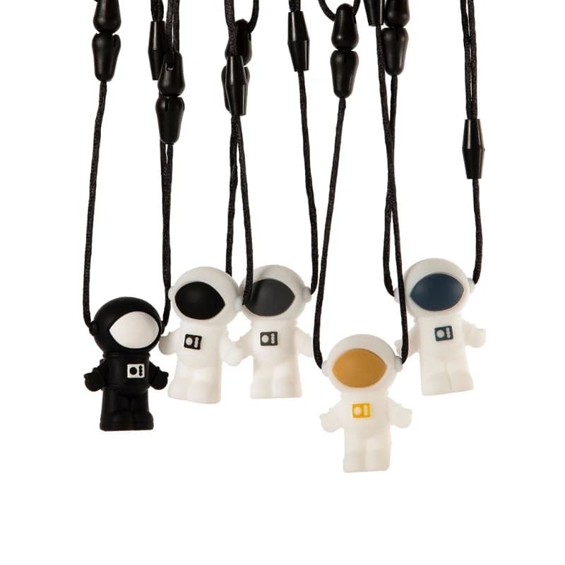 Bambino Silicone Astronauta Massaggiagengive Autismo Sensoriale Collana da masticare Bambino Dentizione Lenitivo Giocattolo A2UB