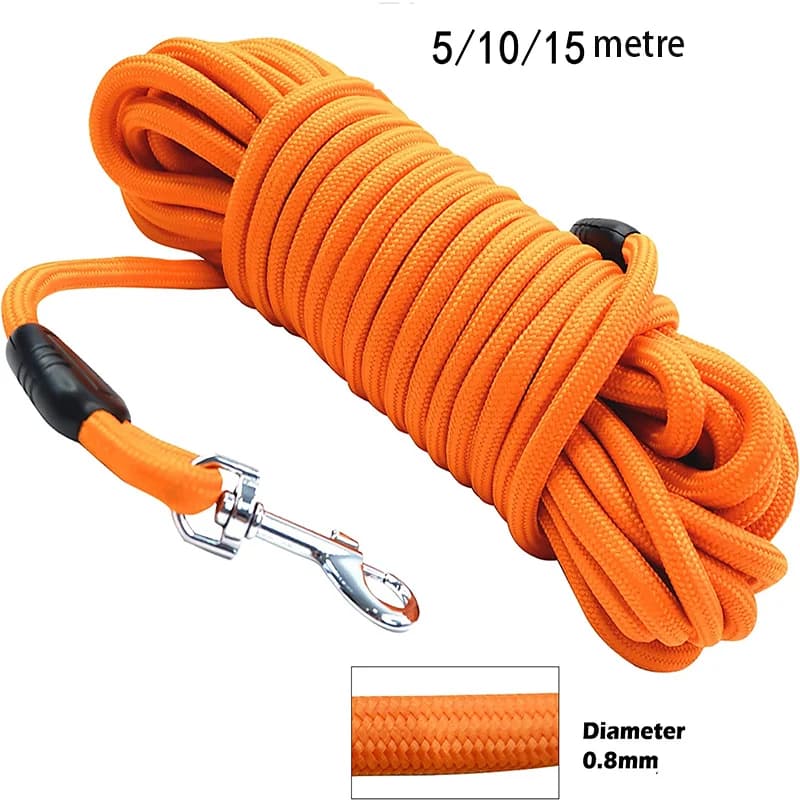 Guinzaglio per cani in nylon resistente 5M/10M/15M - Ideale per l'addestramento di richieste e l'agilità su misura, adatto per cani di taglia media a grande