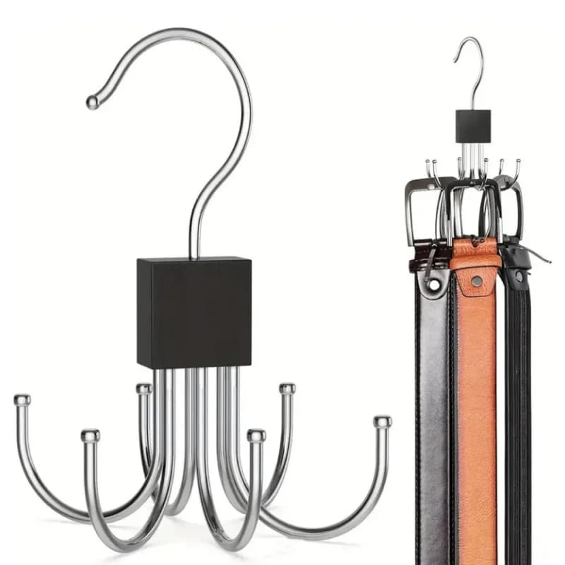 Rotatable Six Claw Multi-Functional Hanger for Clothes Hats Scarves Ties Bags - Storage Organizer Rack