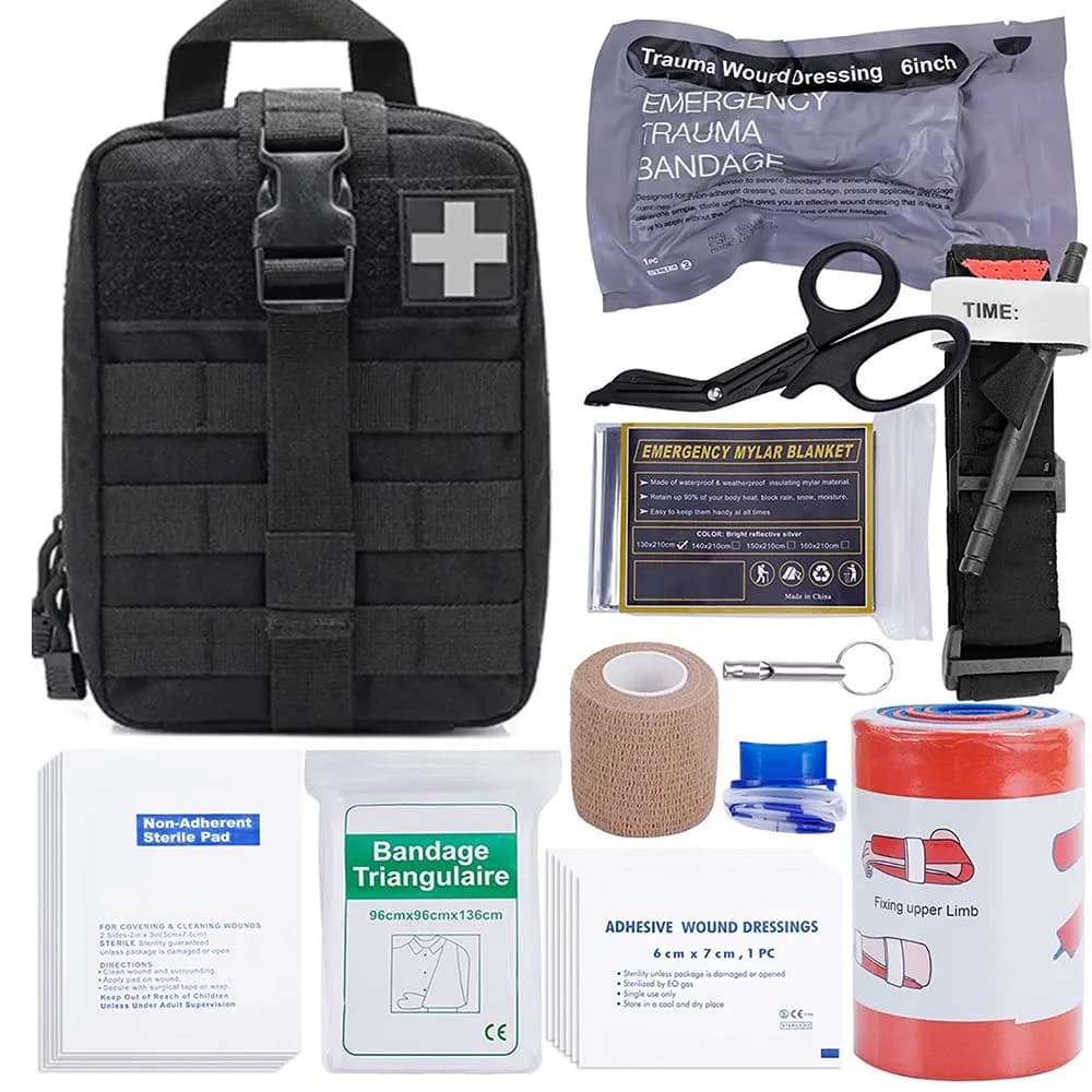 Kit Trauma MOLLE Tactical Outdoor Emergency Kit di pronto soccorso kit di sopravvivenza militare borsa riempita per avventura caccia campeggio escursionismo