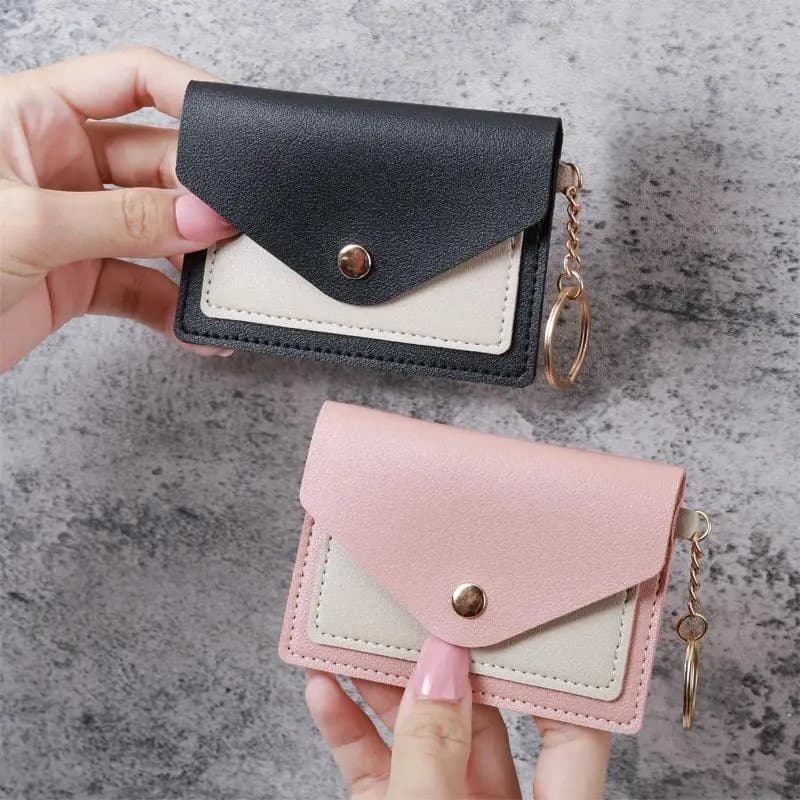 Elegant Candy Color Short Wallet for Women with Compact Card Holder for Daily Activities