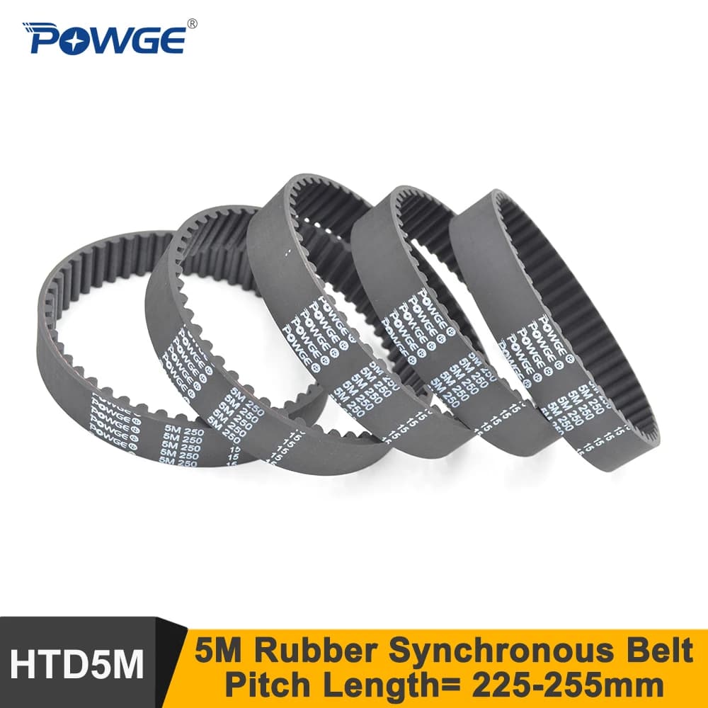 POWGE 225 230 235 240 245 250 255 5M cinghia sincrona W = 10/15/20mm denti 45/46/47/48/49/50/51 HTD5M cinghia dentata ad anello chiuso CNC