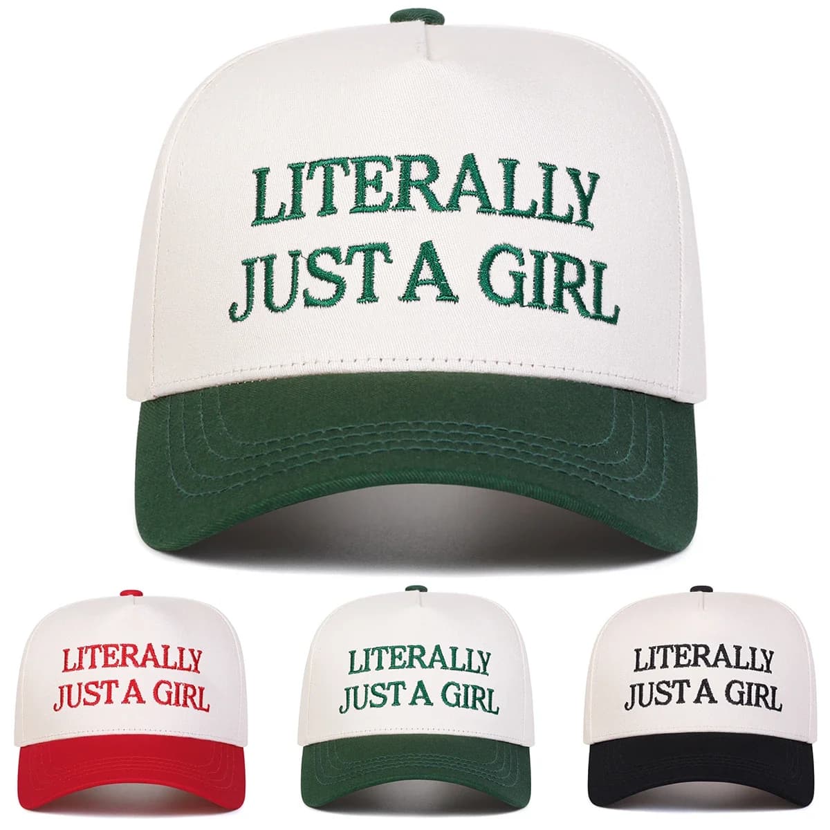 Cappellini da baseball unisex con ricamo LITERALLY JUST A GIRL, cappelli casual regolabili per primavera e autunno, cappello protettivo solare, cappello sportivo