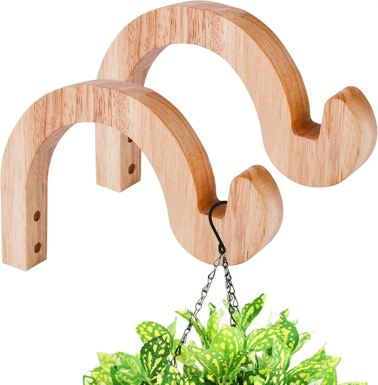 Supports in 7 Inch Firewood for Indoor and Exterior Plants, for Wall Mounting, Ideal for Bird Eating, Vases and Wind Bells