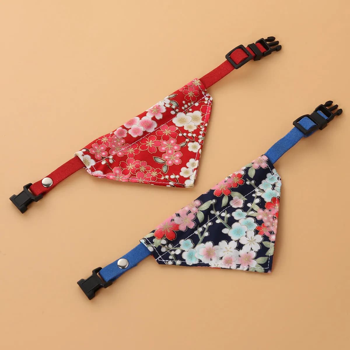 2Pcs Pet Dog Bandana Collar Adjustable Triangle Scarf Flower Pattern Large Size Dog Bib Saliva Towel Gift Accessory