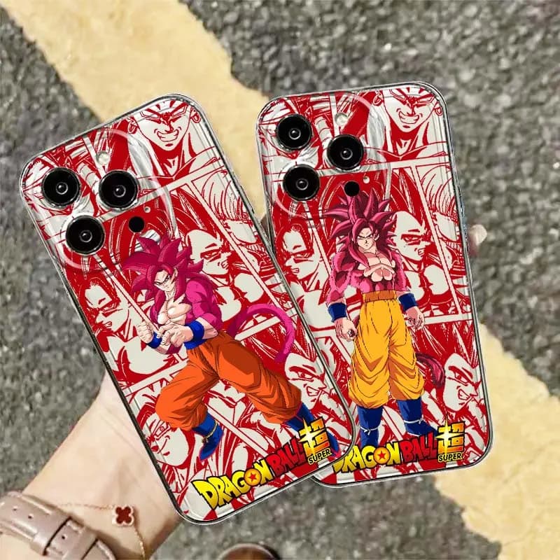 Cover per telefono trasparente morbida in TPU con design Son Goku Manga per Apple iPhone 17 16e 16 15 14 13 12 11 Pro Max Plus Mini