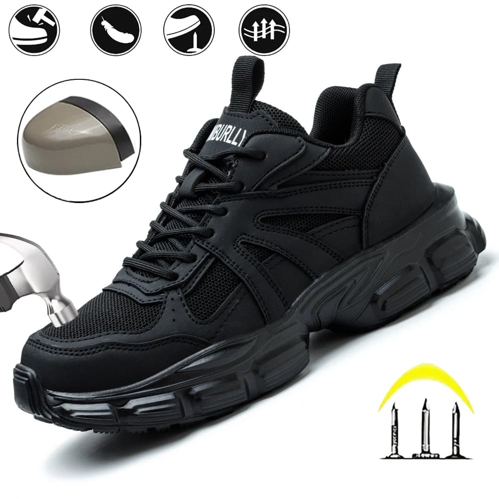 Scarpe antinfortunistiche alla moda Scarpe da ginnastica da lavoro da donna Scarpe strutturate Scarpe protettive a prova di pneumatici Stivali da lavoro Scarpe con punta in acciaio