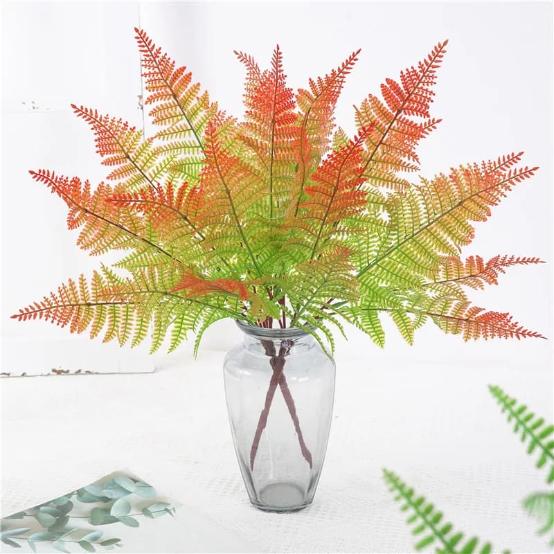 5 pezzi di felce artificiali piante steli verdi arbusti finti resistenti ai raggi UV per giardino portico anteriore tavolo finestra scatola decorazioni per la casa