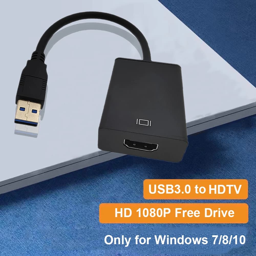 Adattatore compatibile da USB 3.0 a HDMI Convertitore cavo video HD 1080P con uscita audio per PC portatile HDTV TV Scheda video esterna