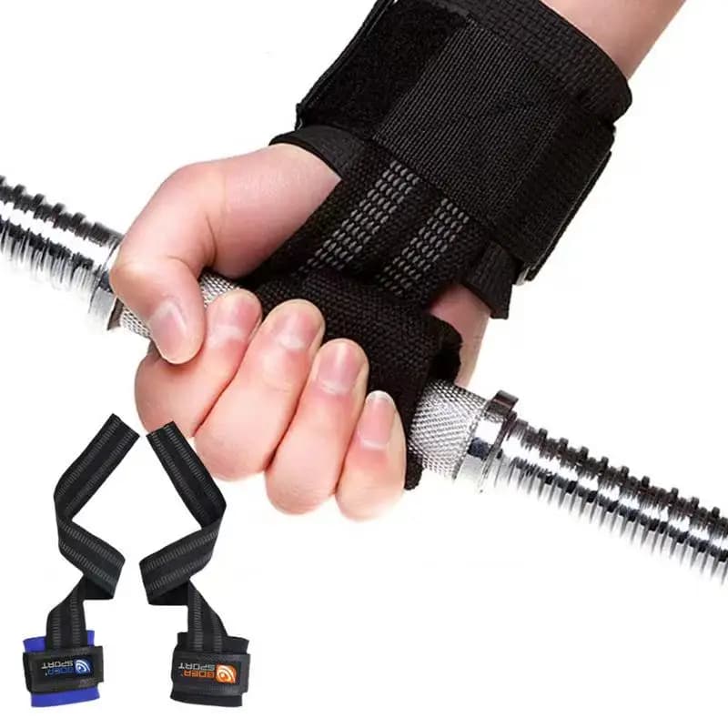 1 pair of weights lifting hand belt gym strap lifting fitness wrist strap bodybuilding handlebars exercise power