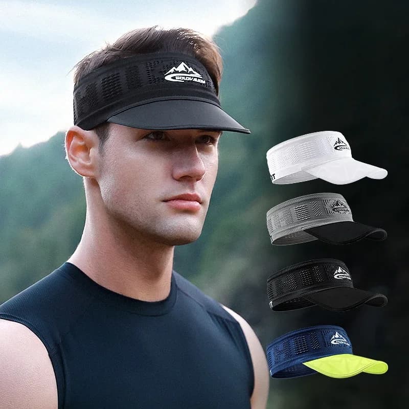 Cappellini Estivi Traspiranti per Corsa, Unisex, Asciugatura Rapida, Visiera in Rete, Protezione UV, per Tennis, Golf, Baseball, Ciclismo