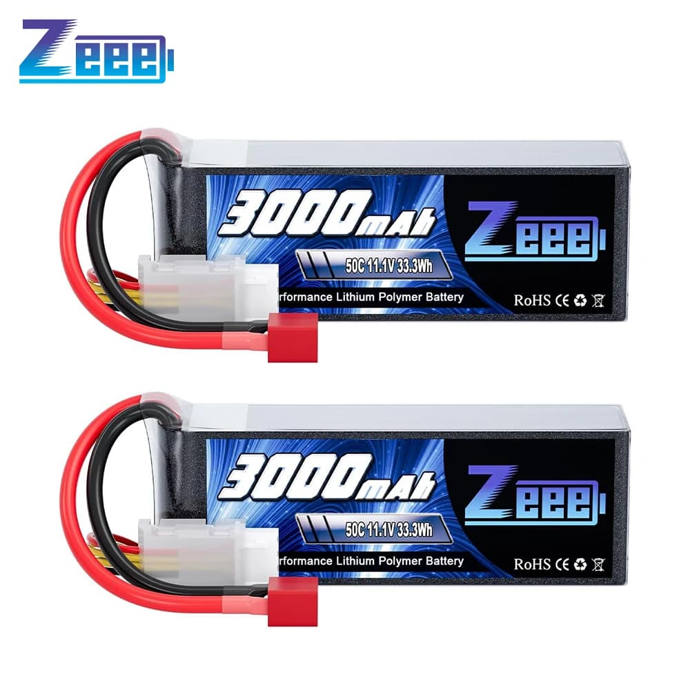 2 unità Zeee 11.1V 50C 3000mAh 3S Lipo batteria Softcase con Deans Plug per RC elicottero RC aereo FPV droni auto camion barca