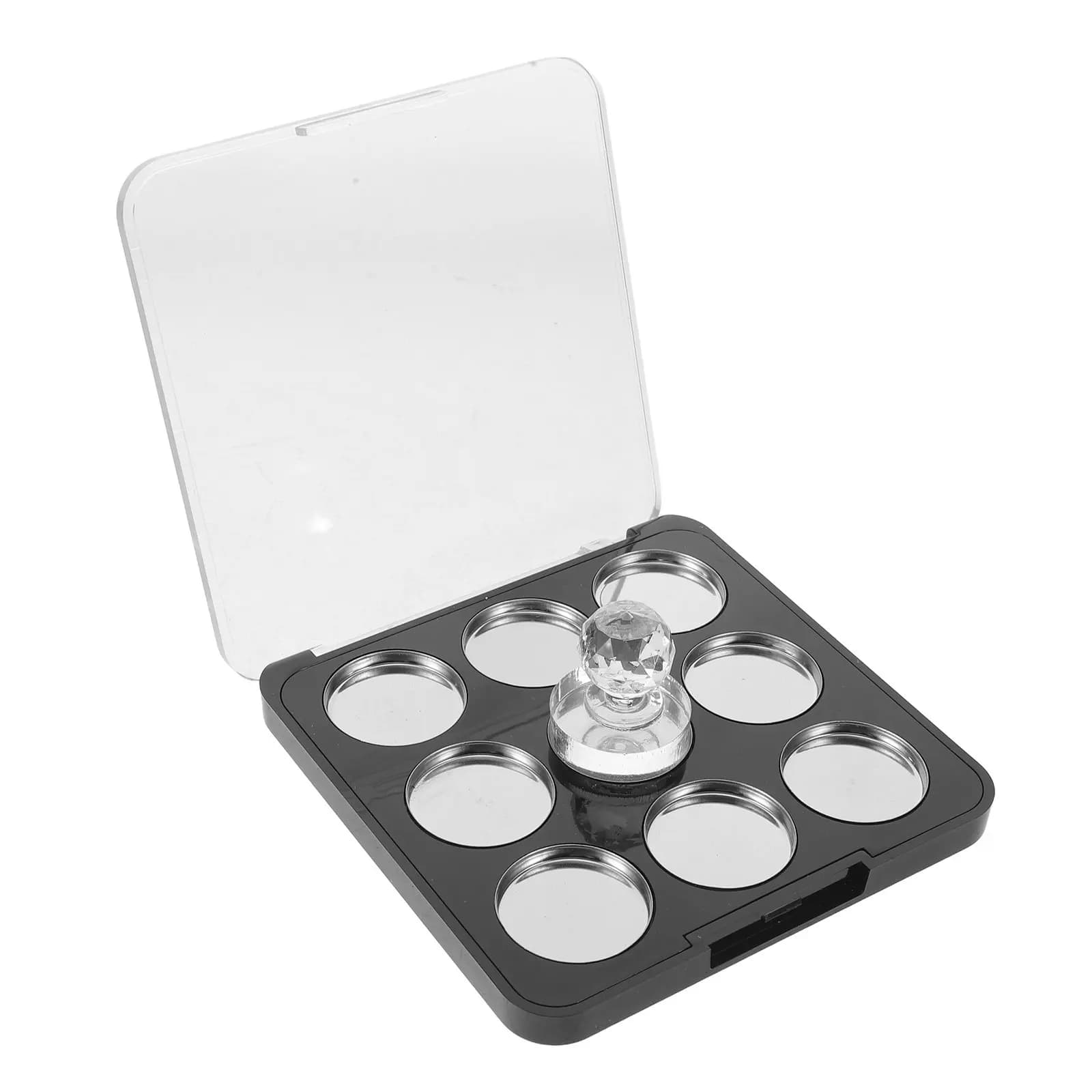 Palette per ombretti vuota a 8 scomparti con base magnetica compatta per organizzazione personalizzata del trucco, custodia da viaggio portatile per ombretti