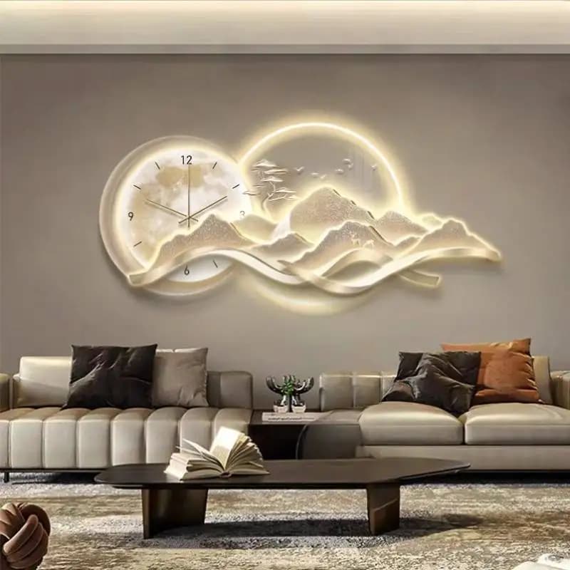 Orologio da parete silenzioso premium Orologio da parete moderno nordico elegante moda oro Orologio da parete moderno di lusso a LED Estetico Reloj De Pared Decorazione della casa