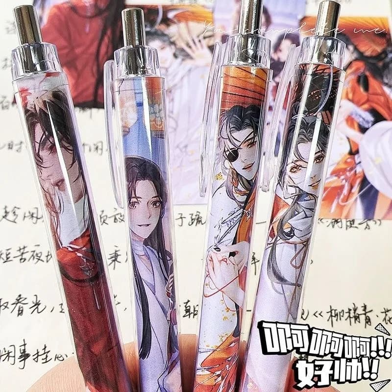 2025 Anime Tian Guan Ci Fu Xie Lian Hua Cheng 0.5mm Penna Gel Kawaii Cielo Benedizione ufficiale Firma Penna Materiale scolastico Regalo