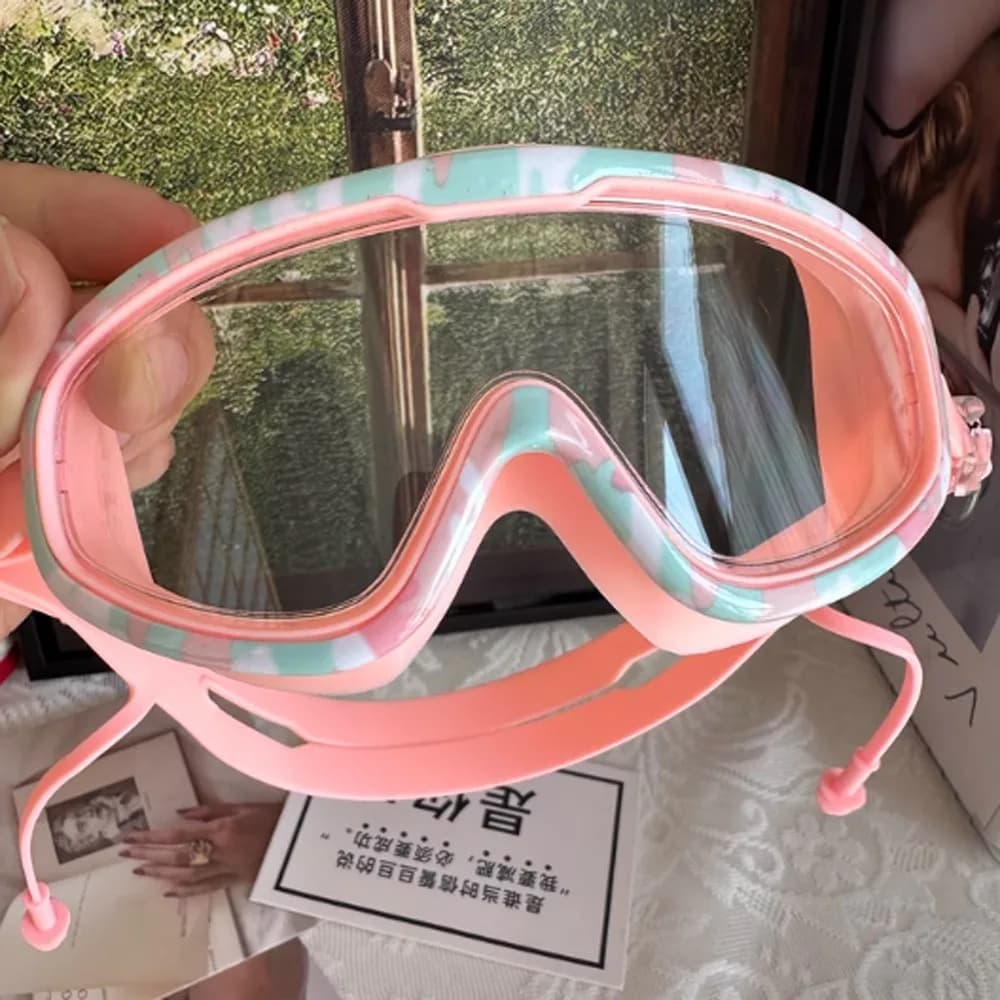 Swimwear for children with large frame Anti-fog with earplugs Swimwear Glass sub-chambers for PC with wide view Water sports set