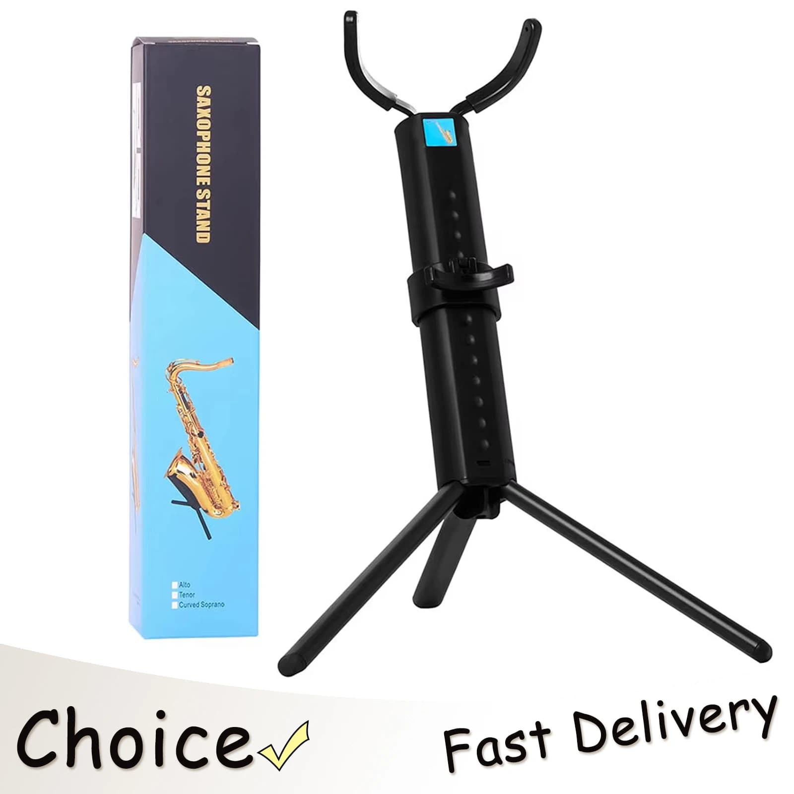 SLADE Portable Tenor Saxophone Stand Foldable Metal Black Tripod High Quality Saxophone Stand Woodwind Accessories