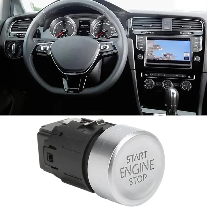 5N0959839 Car Engine Start Stop Button, Keyless Entry Ignition Starter Switch for VW Golf Plus Tiguan Sharan Alhambra, Auto Repl