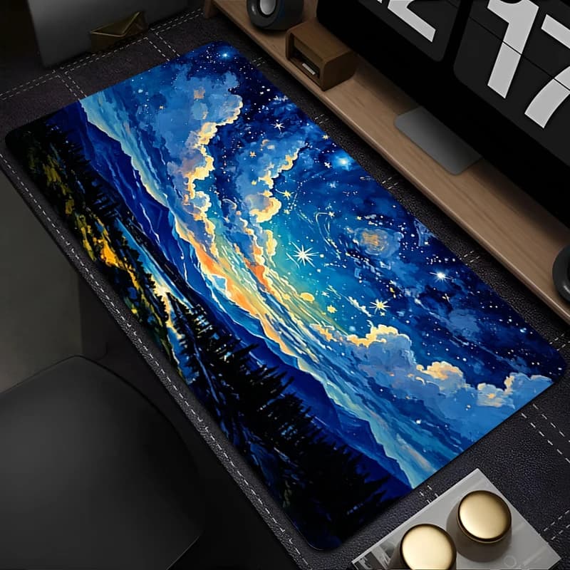 Popular Mouse Pad XXL Gaming Pad Anime Starry Sky Flower Sea Desk Mat Smooth Gamer Carpet Laptop Computer Mousepad For Best Gift