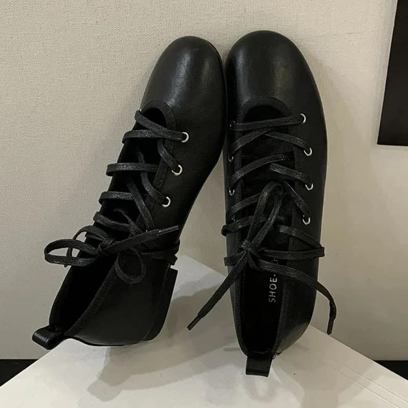 Ballerine di marca di moda Donna Comfort superficiale Scarpe casual eleganti Donna Stringate Retro Punta tonda Mary Jane Scarpe da donna