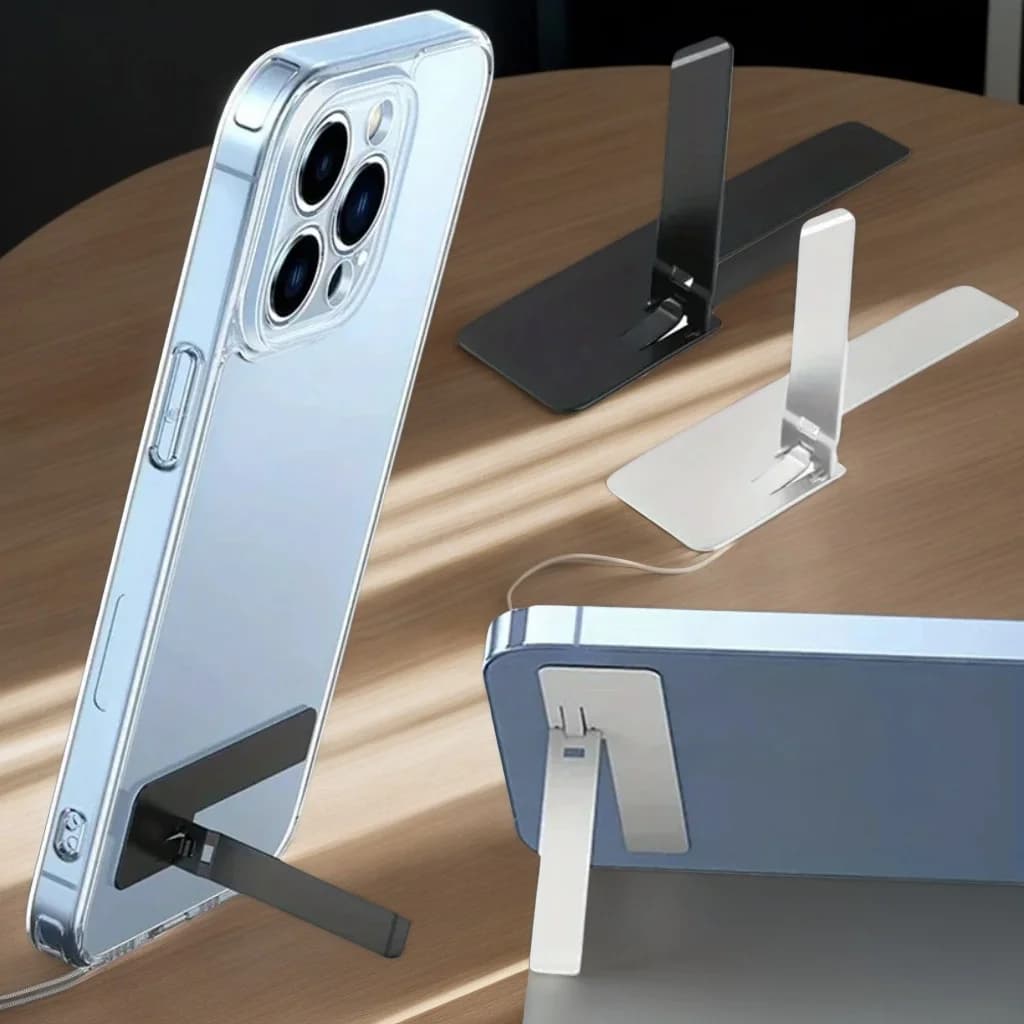 Supporto per Telefono Ultra Sottile e Mini, Stand Pieghevole Universale in Metallo per iPhone e Samsung