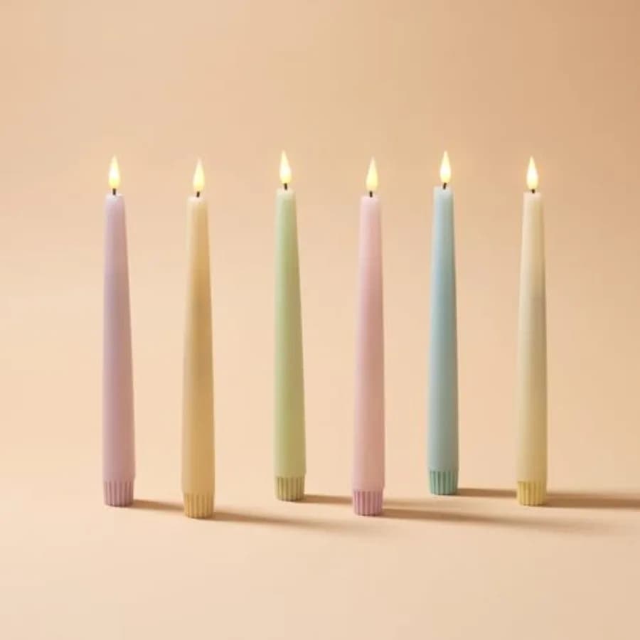 Candele a LED Senza Fiamma con Telecomando, 9 Pollici, Confezione da 6, Candele Tremolanti Senza Fiamma per Decorazioni Baby Shower