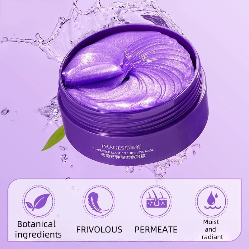60 cerotti/30 paia di cerotti elastici e morbidi per gli occhi a base di semi d'uva per idratare, umidificare e abbellire la zona degli occhi, ricchi di estratto d'uva, amamelide, collagene idrolizzato, zinco, ecc. Facile da applicare, non scivola facilmente, molto confortevole da applicare sulle angoli degli occhi, idrata la pelle intorno agli occhi, adatto come regalo per mamme, fidanzate