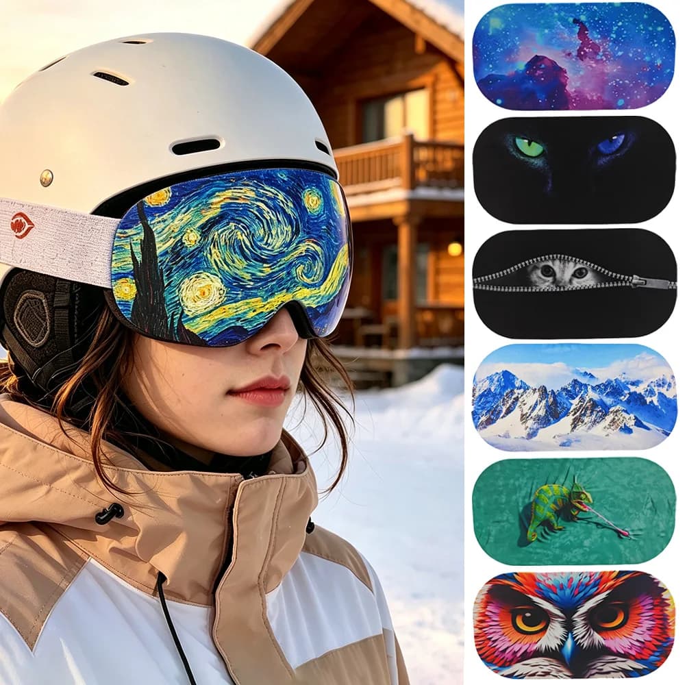All‑Scenario Stretch Ski Goggle Sleeve, Beginner Pro Snow Riders, Ski Snowboard Clear Dirt Prevent Accidental Lens Scratches