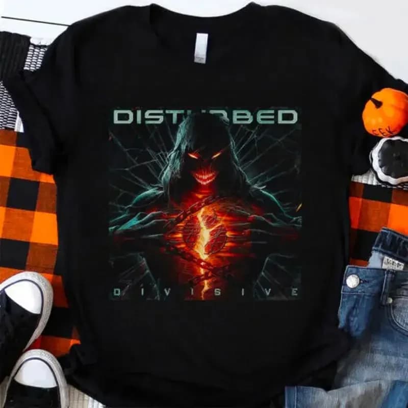 Disturbed Divisive Cotton Black Men T Shirt All Size S To 5Xl Xmas