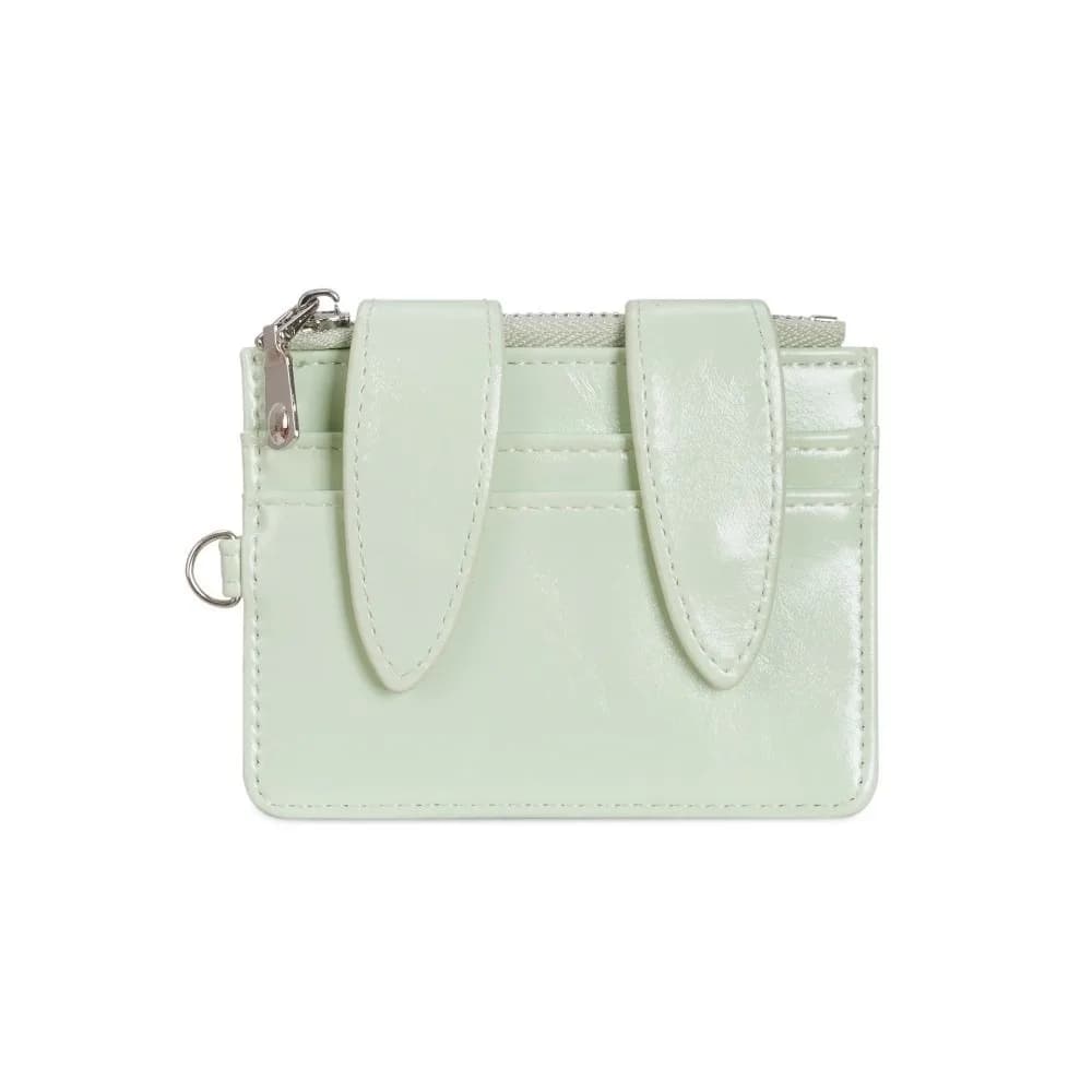 Fashion PU Leather Bunny Ear Card Holder Multi Slots Snap Button Card Wallet Lightweight Multi-functional ID Card Case Commute