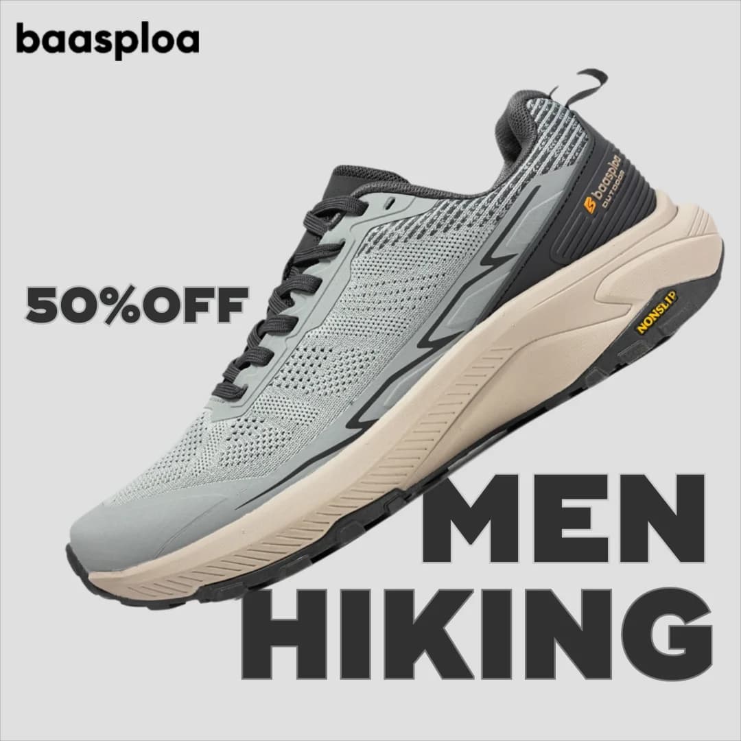 Baasploa Scarpe da arrampicata da uomo Scarpe da trekking leggere e traspiranti in rete Sneakers da uomo casual antiscivolo resistenti all'usura