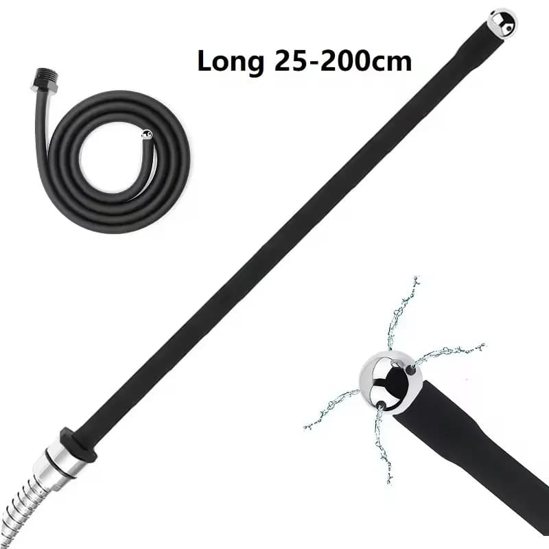50 cm-200 cm Lunga Douche Silicone Clistere Siringa Doccia Anale Testa di Pulizia Perline Anali Butt Plug Ugello Punta Rubinetto Attacco Gay