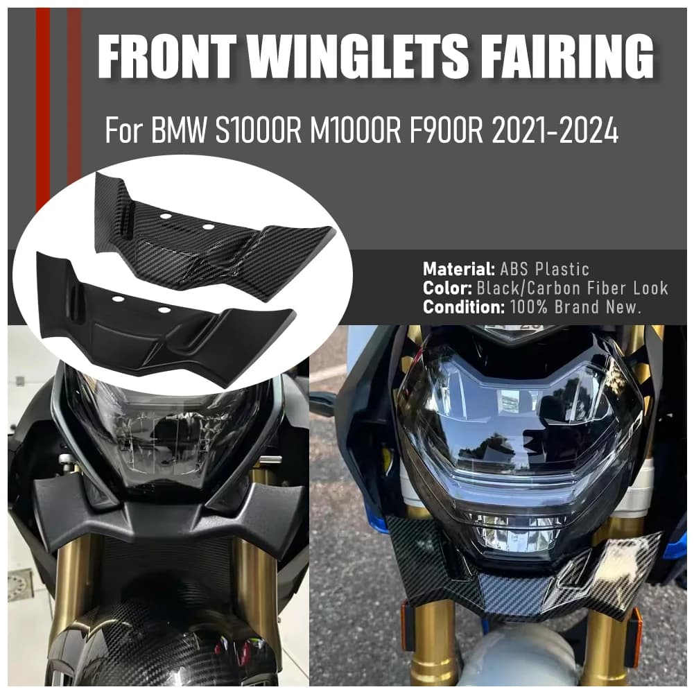 Accessori Moto per BMW S1000R M1000R F900R 2021-2025, Spoiler Anteriore Aerodinamico, Alette Aerodinamiche, Carenatura Frontale