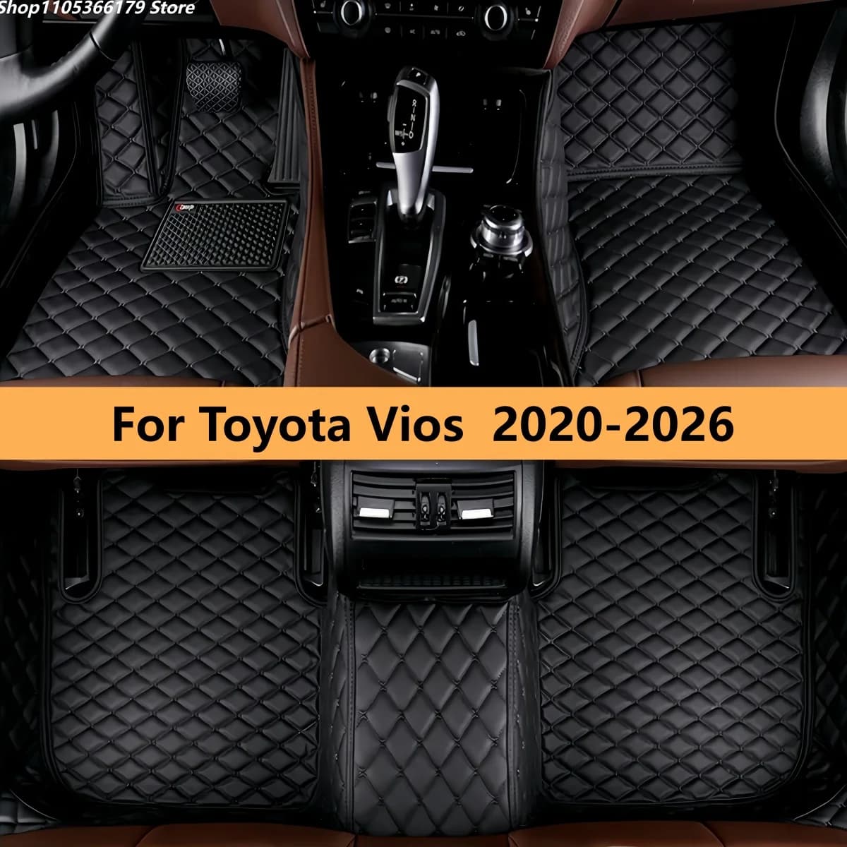 Tappetini Auto in Pelle Personalizzati per Toyota Vios 2020 2021 2022 2023 2024 2025 2026, Accessori Interni