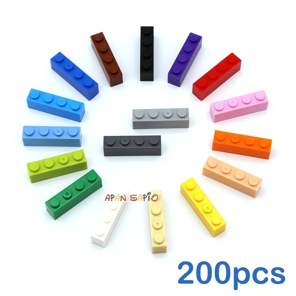200 pz Spessore 1x4 Punti FAI DA TE Building Blocks Figure Mattoni Educativi Giocattoli Creativi per I Bambini Formato Compatibile Con 3010
