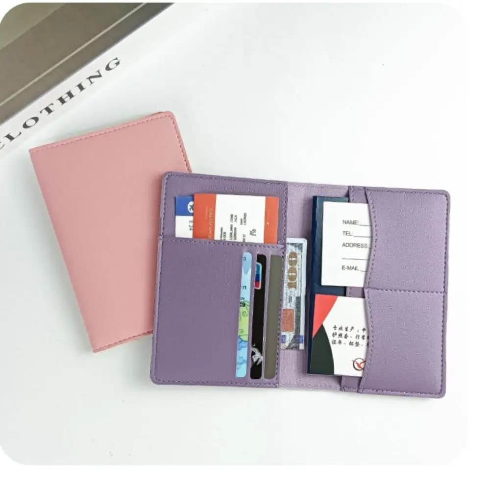 Travel PU Passport Cover Multi-function Multiple Card Slots Passport Bag Travel Accessories Ticket Holder