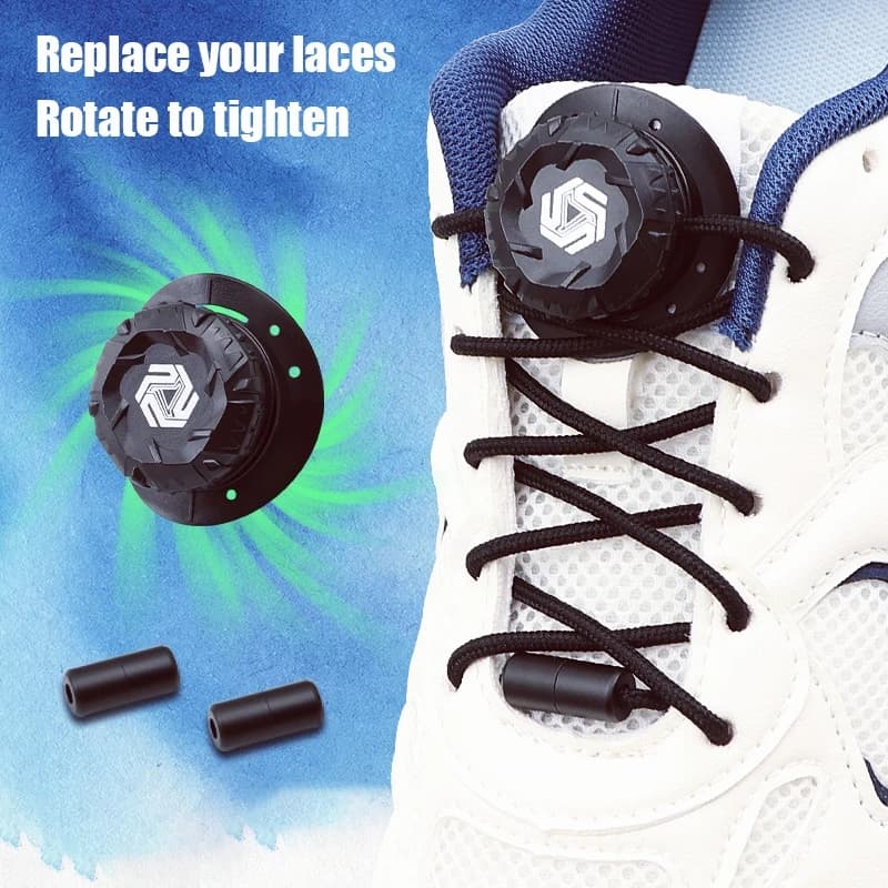 Nuovi lacci automatici senza lacci Installa semplici lacci con fibbia girevole Corda spessa Scarpe da ginnastica Lacci Accessori per scarpe 1 paio
