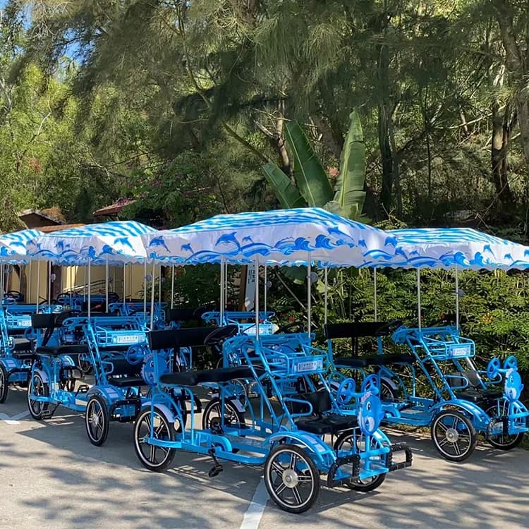 Famiglia Divertimento Touring Pedale Biciclette a 4 Ruote Turismo Tandem Bike Persona Surrey Bike