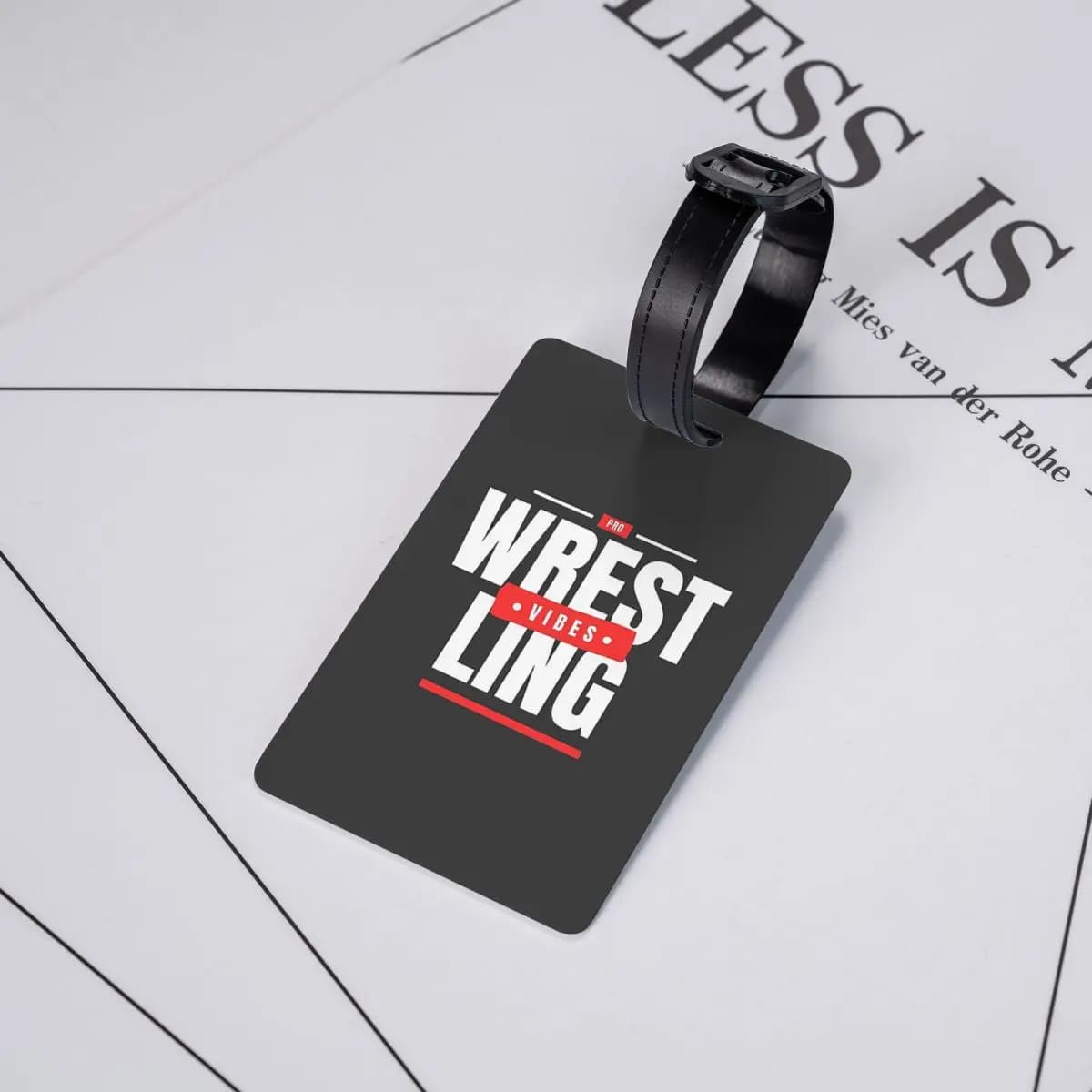 Etichette per Bagagli Pro Wrestling Vibes, Accessori per Valigie, Targhette per Bagagli da Viaggio, Porta Etichette con Nome e Indirizzo