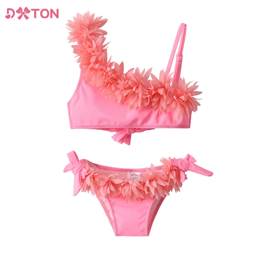 DXTON Set bikini per ragazze Bambini Top con volant Pantaloncini Costumi da bagno Costumi da spiaggia estivi Costume da bagno Costume da bagno Set di vestiti per bambini