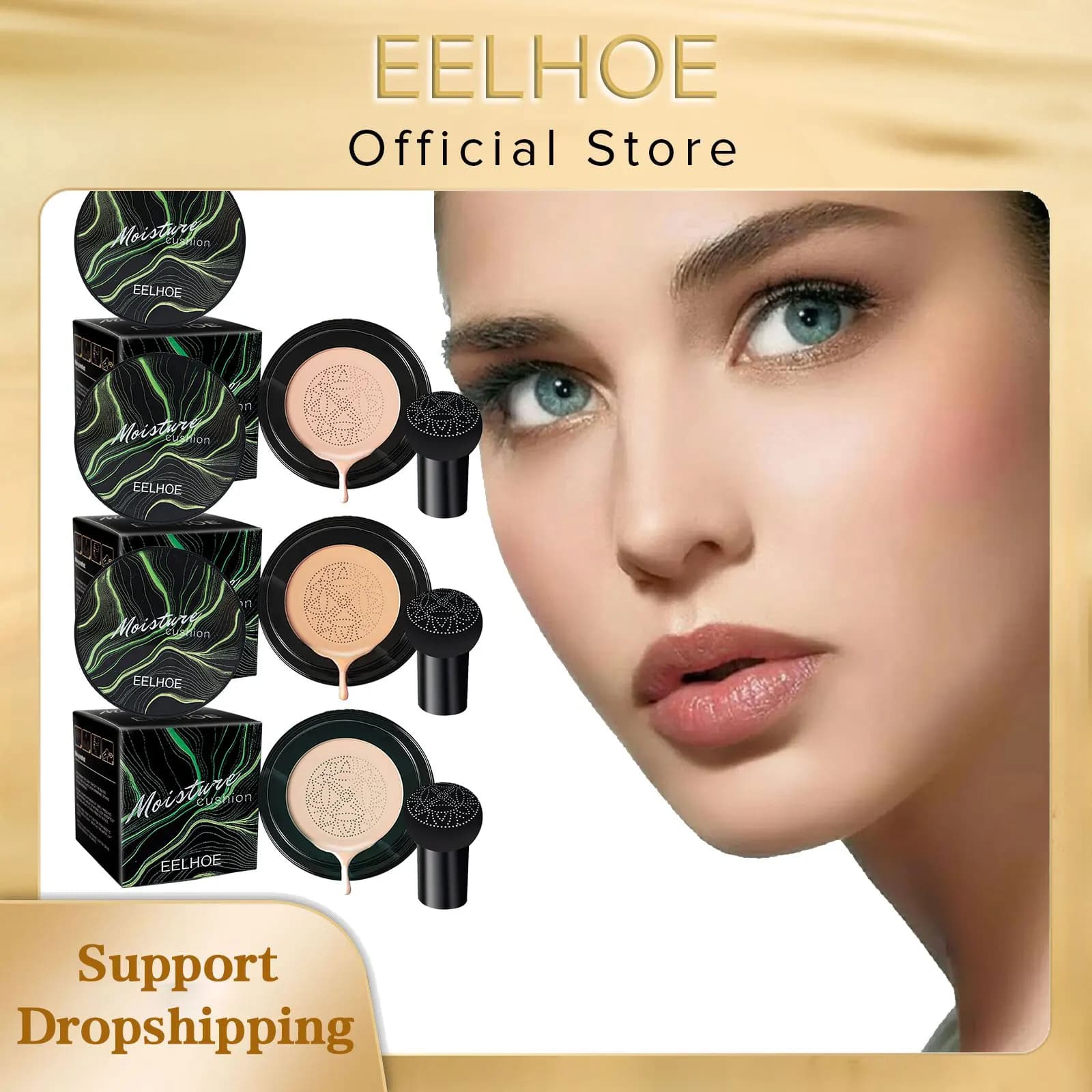 EELHOE Testa a fungo Cuscino d'aria BB Cream Idratante impermeabile Cosmetici per il viso Base per trucco illuminante Fondotinta in crema magica